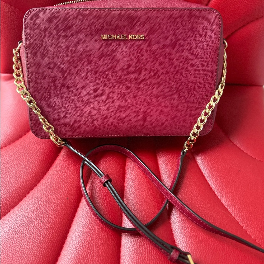Michael Kors Wine Red Crossbody Bag